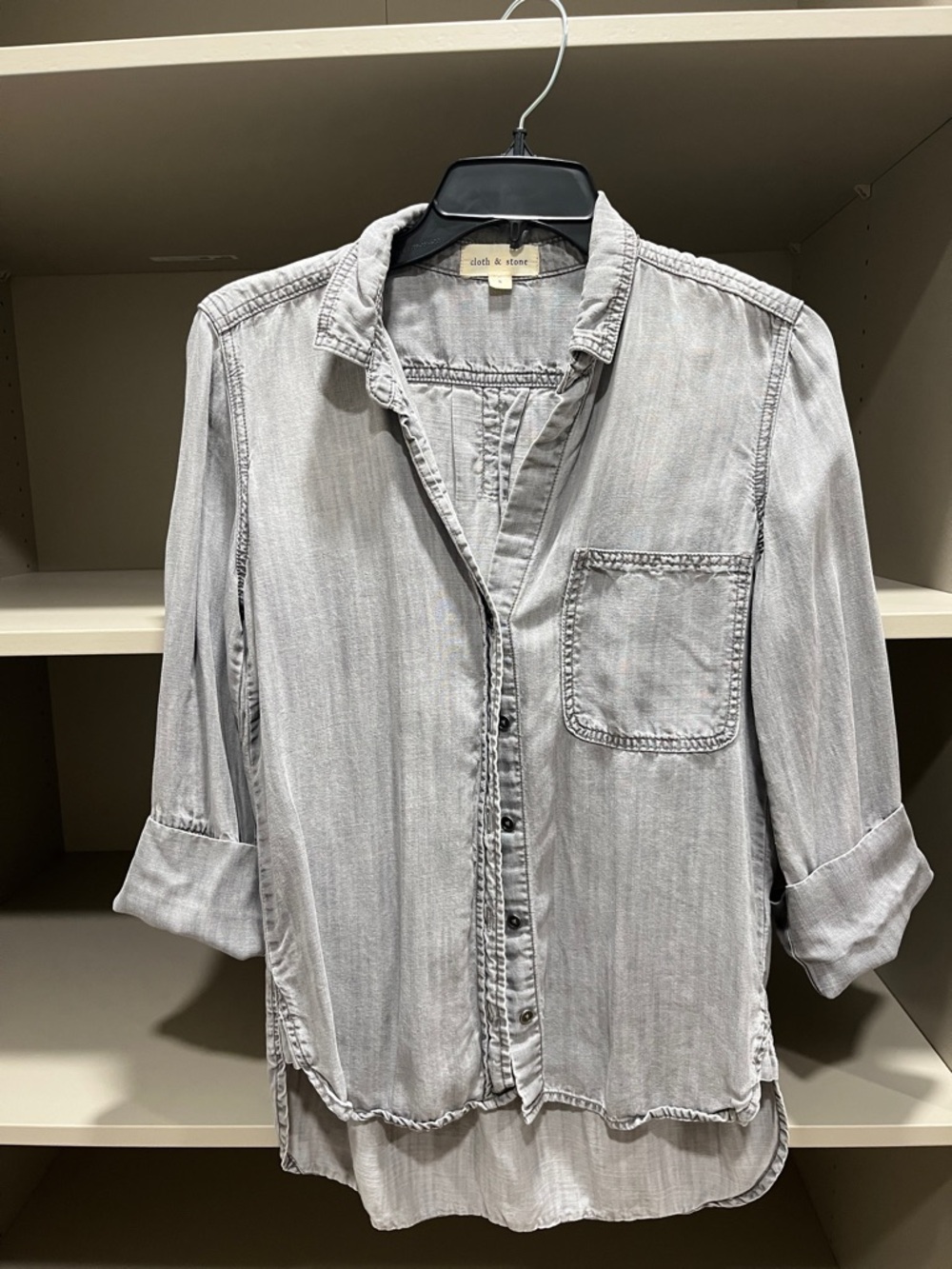 cloth & stone Gray Washed Button-Up Shirt